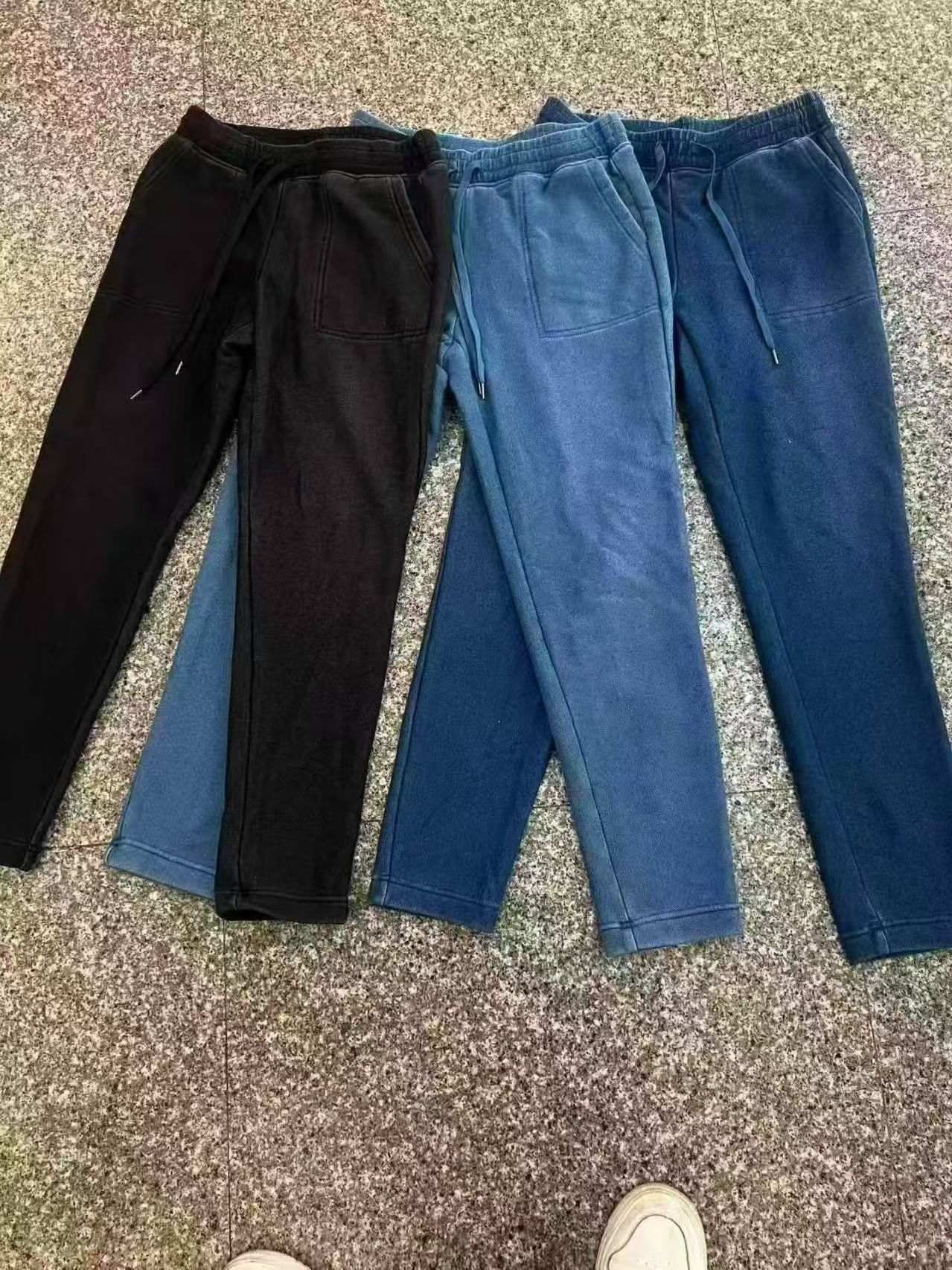 Men Women Vintage Washed Denim Look Fleece Lined Sweatpants, Warm Thick Casual Jogger Pants Clearance Stock（棉裤潮）